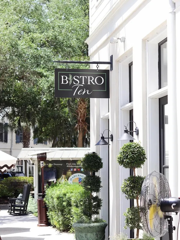 The Bistro Ten hanging sign on Market Street